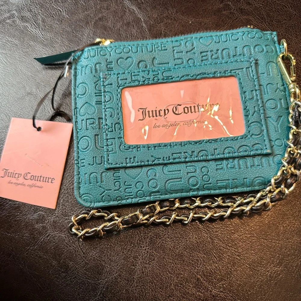 Juicy Couture Turquoise Wristlet‎ with Gold Chain